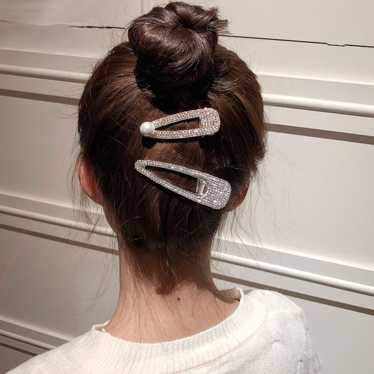 Accessori per capelli barrette da donna eleganti con perle di cristallo di lusso flash alla moda