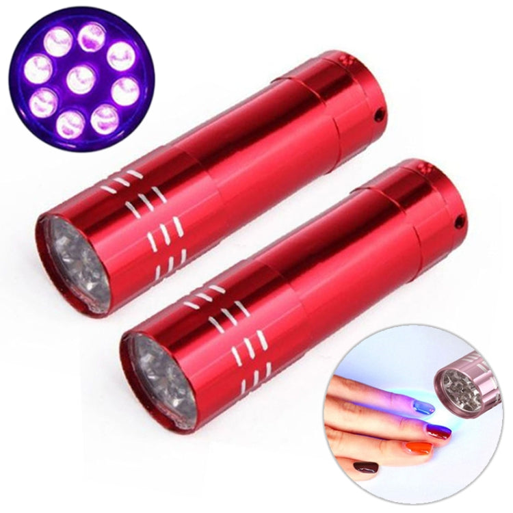 Mini lampada UV torcia a LED per asciuga unghie da 2 pezzi portatile per asciugatrice rapida per gel per unghie