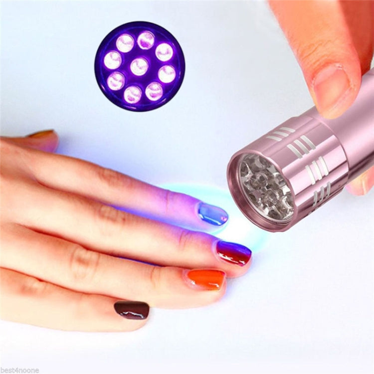 Mini lampada UV torcia a LED per asciuga unghie da 2 pezzi portatile per asciugatrice rapida per gel per unghie