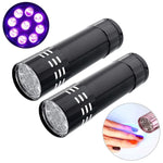 Mini lampada UV torcia a LED per asciuga unghie da 2 pezzi portatile per asciugatrice rapida per gel per unghie