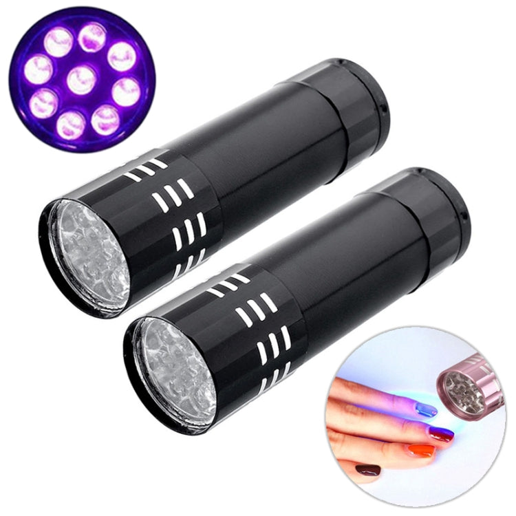 Mini lampada UV torcia a LED per asciuga unghie da 2 pezzi portatile per asciugatrice rapida per gel per unghie