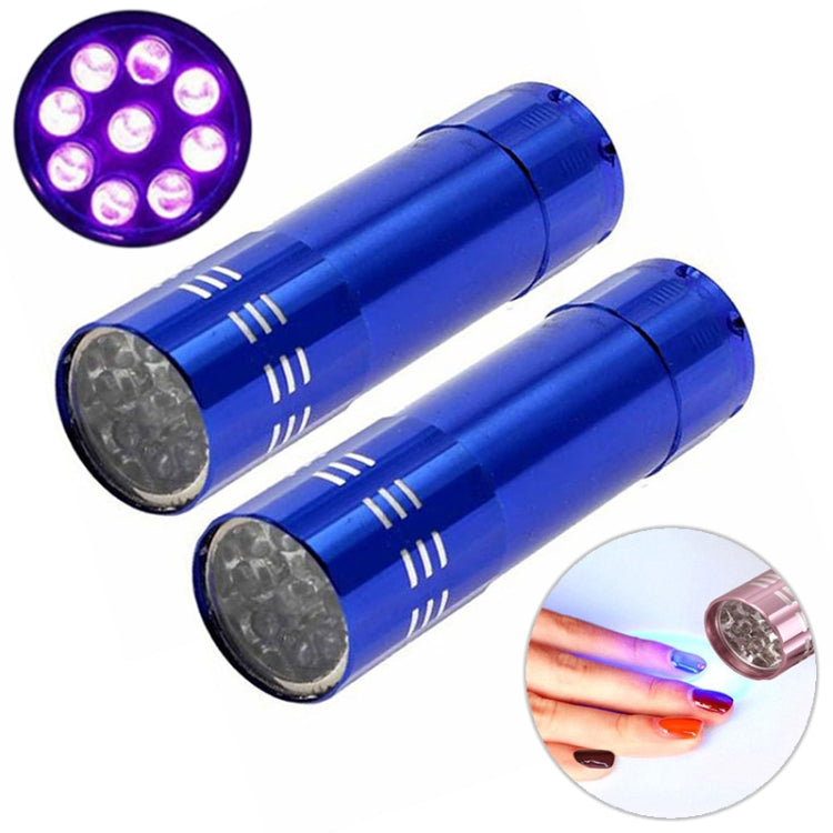 Mini lampada UV torcia a LED per asciuga unghie da 2 pezzi portatile per asciugatrice rapida per gel per unghie