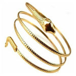 Bracciale rigido con polsino a spirale con serpente a spirale alla moda punk da 2 pezzi