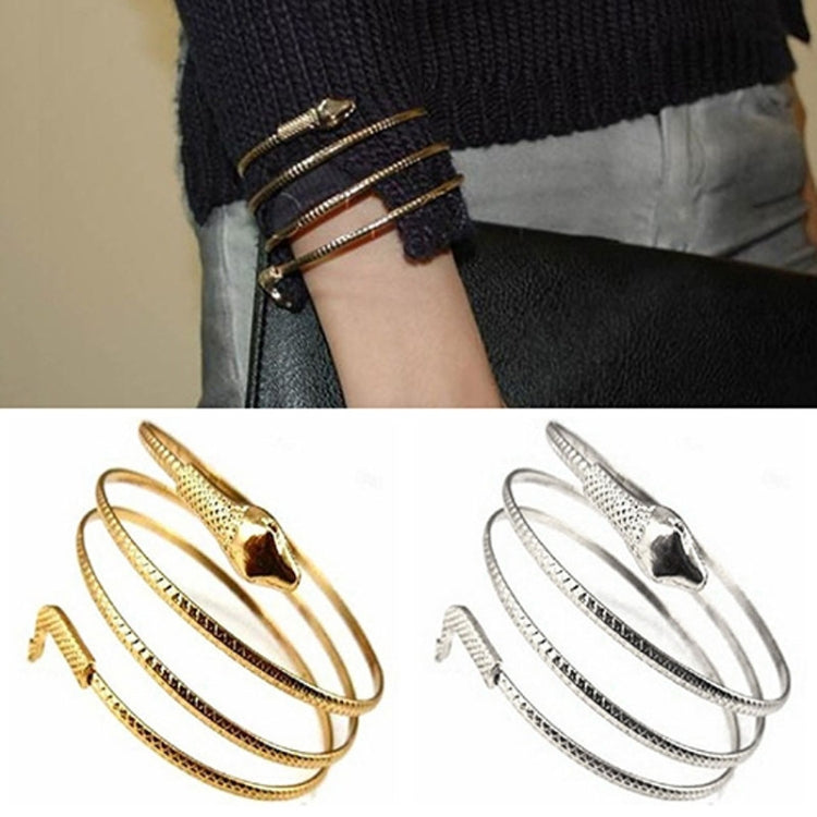Bracciale rigido con polsino a spirale con serpente a spirale alla moda punk da 2 pezzi