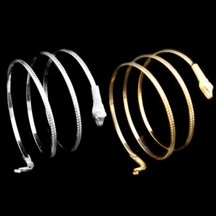Bracciale rigido con polsino a spirale con serpente a spirale alla moda punk da 2 pezzi