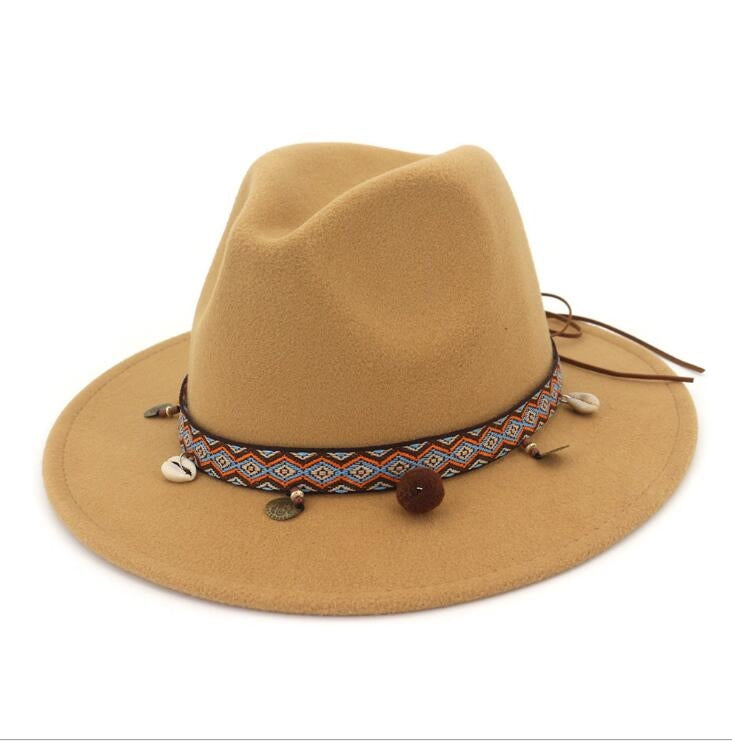 Cappelli jazz da donna Cappelli di lana stile Boemia per la spiaggia primaverile estiva