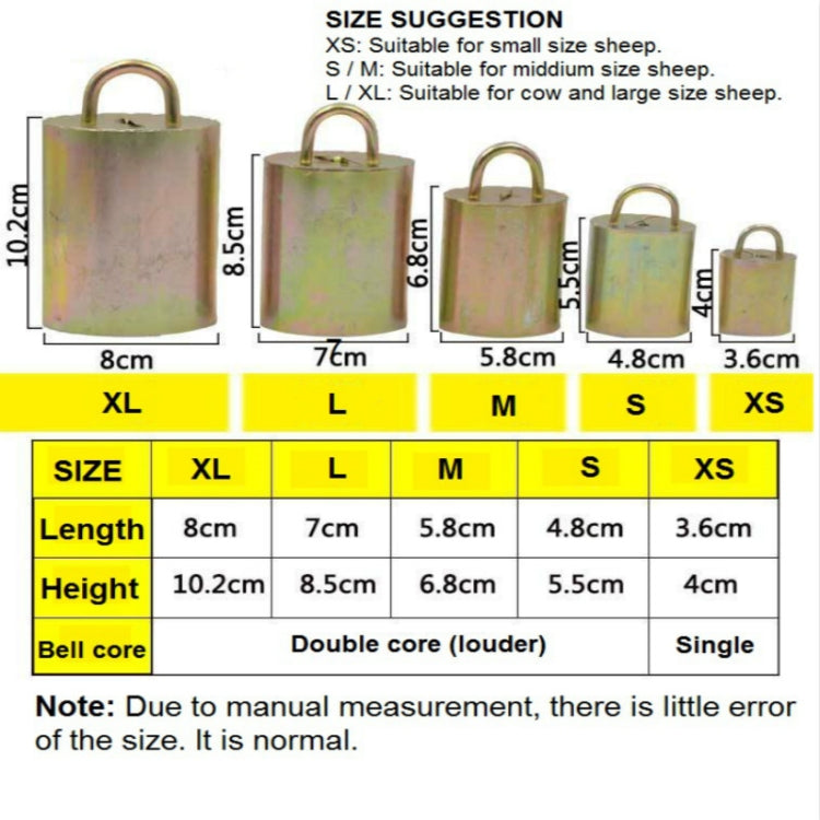 Campana forte anti-smarrimento speciale per mucche spesse, cavalli, pecore, animali da fattoria, XS, S, M, L, XL