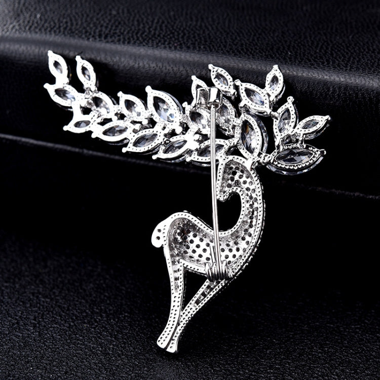 Spilla di cervo carino con zirconi di cristallo moda donna, Cute Deer