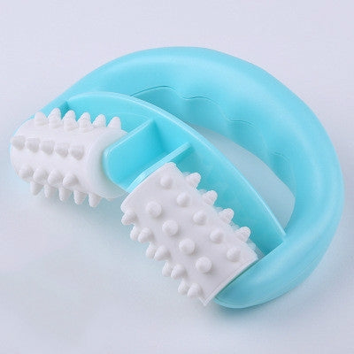 T9142 Massaggiatore manuale in plastica a due ruote Massaggiatore con impugnatura rotonda