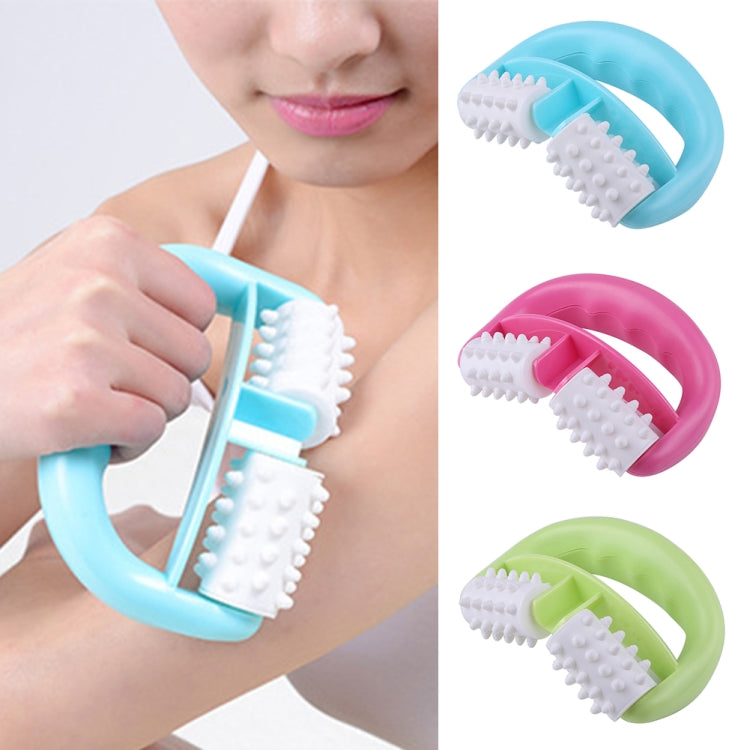 T9142 Massaggiatore manuale in plastica a due ruote Massaggiatore con impugnatura rotonda