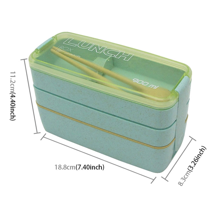 Contenitore per alimenti Bento Box da 900 ml a 3 strati Contenitore per alimenti in materiale di paglia di grano Contenitore per stoviglie per microonde