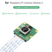 Waveshare per modulo fotocamera Raspberry Pi 3, alta risoluzione, messa a fuoco automatica 12MP, IMX708, FOV opzionale, 23943, 23943
