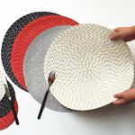 Tovaglietta tessuta ovale rotonda in PP da 2 pezzi, Diameter 36cm, Diameter 18cm