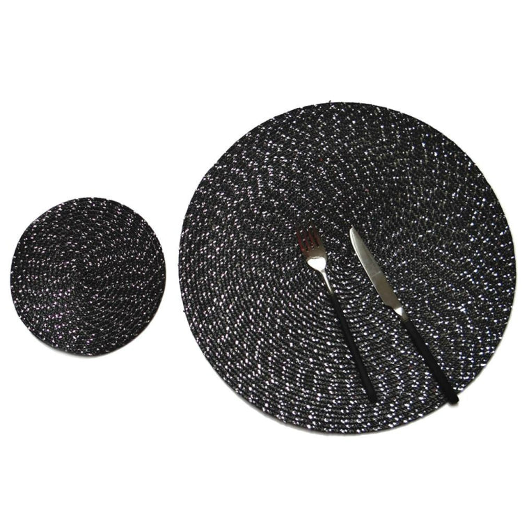 Tovaglietta tessuta ovale rotonda in PP da 2 pezzi, Diameter 36cm, Diameter 18cm
