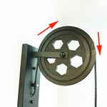 Lampada da parete per sollevamento con puleggia in ferro battuto retrò granata da 40 W Lampada da parete per portico corridoio corridoio