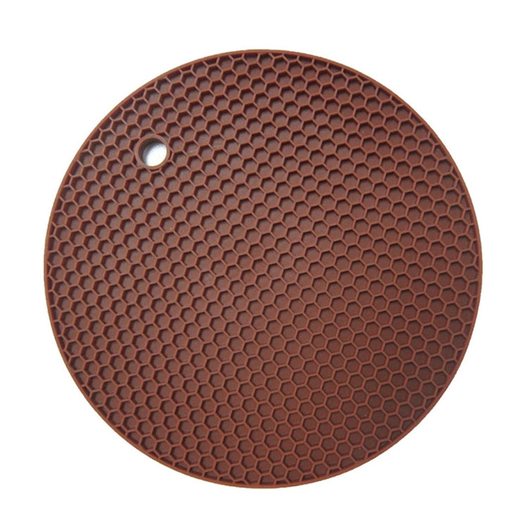 Tappetino rotondo antiscivolo resistente al calore in silicone a nido d'ape, dimensioni: 18x18x0,8 cm, Honeycomb Silicone Mat