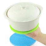 Tappetino rotondo antiscivolo resistente al calore in silicone a nido d'ape, dimensioni: 18x18x0,8 cm, Honeycomb Silicone Mat
