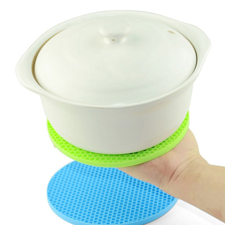 Tappetino rotondo antiscivolo resistente al calore in silicone a nido d'ape, dimensioni: 18x18x0,8 cm, Honeycomb Silicone Mat