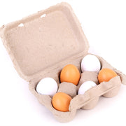 6 pezzi di tuorli d'uovo in legno simulati da cucina, giocattoli da cucina, set di giochi di finzione per i bambini, 6 PCS Eggs