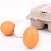6 pezzi di tuorli d'uovo in legno simulati da cucina, giocattoli da cucina, set di giochi di finzione per i bambini, 6 PCS Eggs