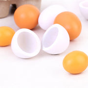 6 pezzi di tuorli d'uovo in legno simulati da cucina, giocattoli da cucina, set di giochi di finzione per i bambini, 6 PCS Eggs