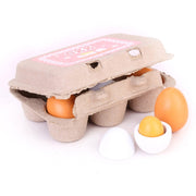 6 pezzi di tuorli d'uovo in legno simulati da cucina, giocattoli da cucina, set di giochi di finzione per i bambini, 6 PCS Eggs
