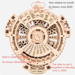 Bambini Ingranaggio meccanico in legno Calendario perpetuo Modello di puzzle 3D Giocattoli assemblati fai-da-te, Wooden DIY Assembled Toys