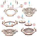 Bambini Ingranaggio meccanico in legno Calendario perpetuo Modello di puzzle 3D Giocattoli assemblati fai-da-te, Wooden DIY Assembled Toys