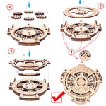 Bambini Ingranaggio meccanico in legno Calendario perpetuo Modello di puzzle 3D Giocattoli assemblati fai-da-te, Wooden DIY Assembled Toys