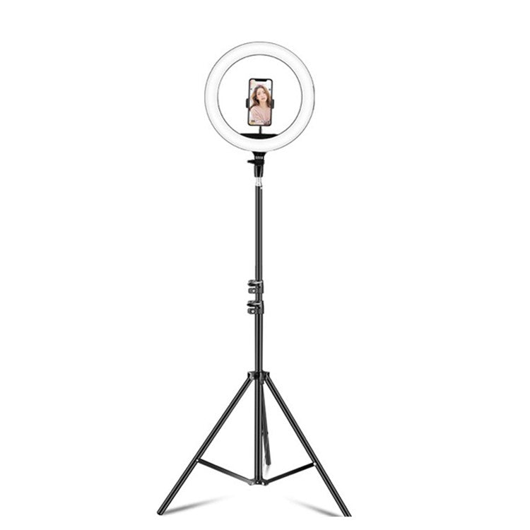 Set di trasmissione dal vivo con luce di riempimento ad anello LED con temperatura di colore dimmerabile, 14 inch+Phone Clip With 2.1m Tripod Mount, CN Plug, 14 inch+3 Phone Clips With 2.1m Tripod Mount, CN Plug