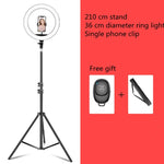 Luce anello LED dimmerabile 14" con clip smartphone e treppiede