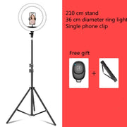 Set luce anello LED dimmerabile 14" con clip smartphone e treppie