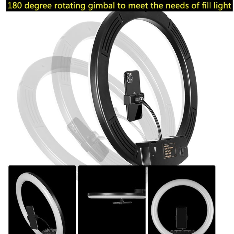 Luce anello LED dimmerabile 14" con clip smartphone e treppiede