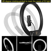 Set luce anello LED dimmerabile 14" con clip smartphone e treppie