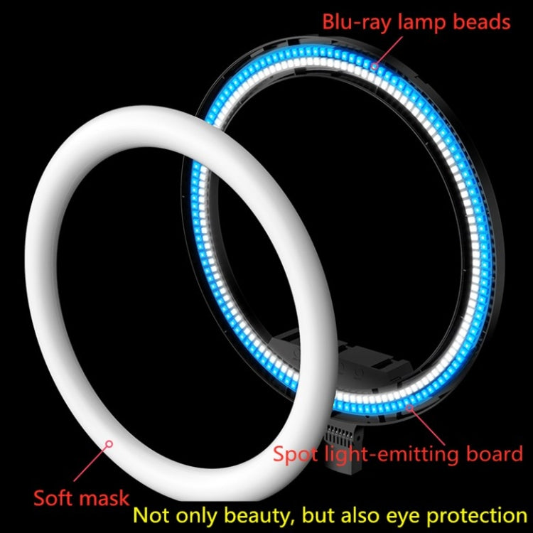 Luce anello LED dimmerabile 14" con clip smartphone e treppiede