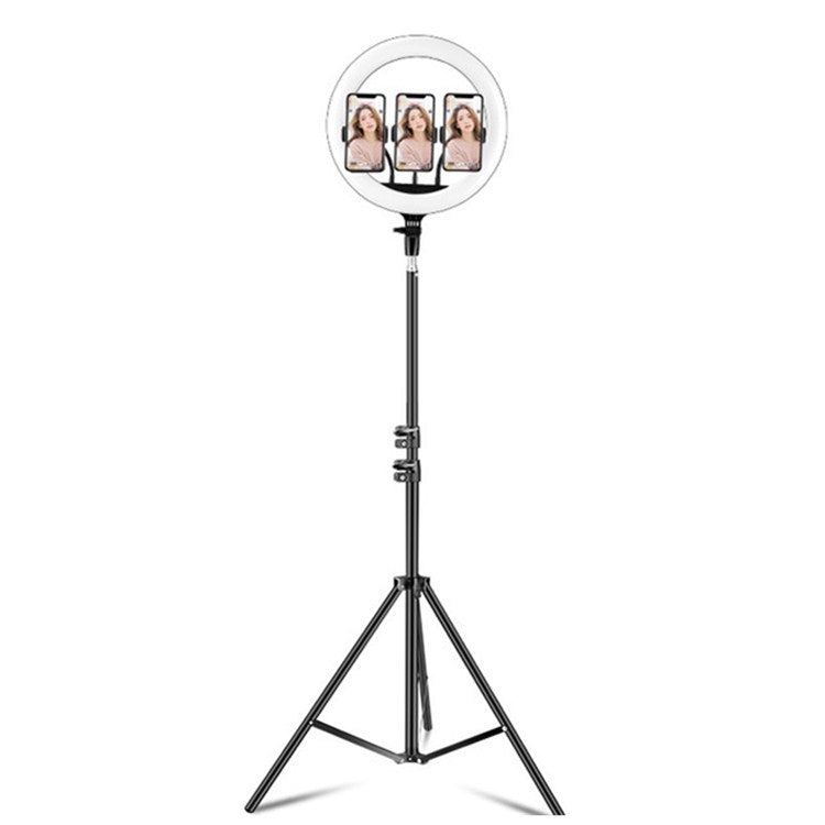 Set di trasmissione dal vivo con luce di riempimento ad anello LED con temperatura di colore dimmerabile, 14 inch+Phone Clip With 2.1m Tripod Mount, CN Plug, 14 inch+3 Phone Clips With 2.1m Tripod Mount, CN Plug