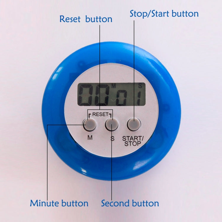 Sveglia da cucina con timer per conto alla rovescia digitale magnetico rotondo, supporto per sveglia, timer da cucina, Round Digital Countdown Timer, Digital Timer, Round Timer