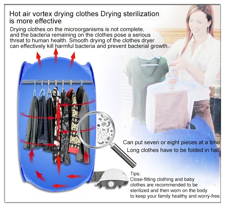 Mini asciugatrice portatile pieghevole per installazione gratuita, Mini Clothes Dryer
