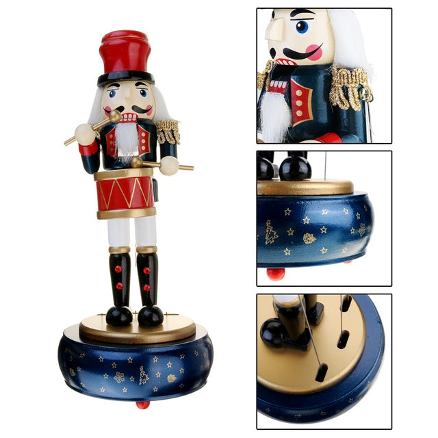 Carillon retrò in legno per batterista, schiaccianoci, per regalo, decorazione domestica vintage