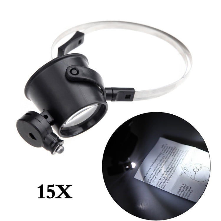 Lente d'ingrandimento LED 15X con fascia mani libere