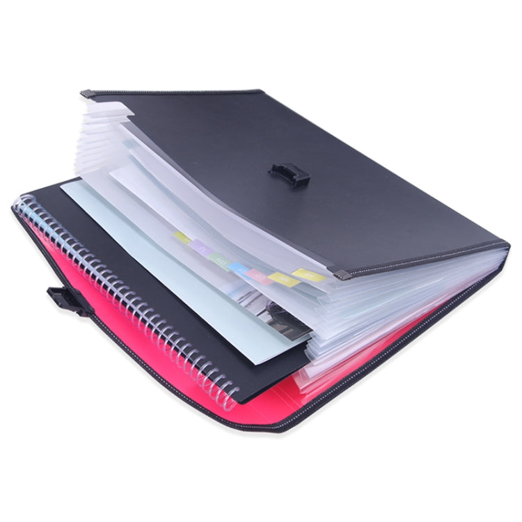 Pacchetto di biglietti con clip di archiviazione in PP, tasca per file portatile a 12 strati, cartella espandibile A4, cartella classificata
