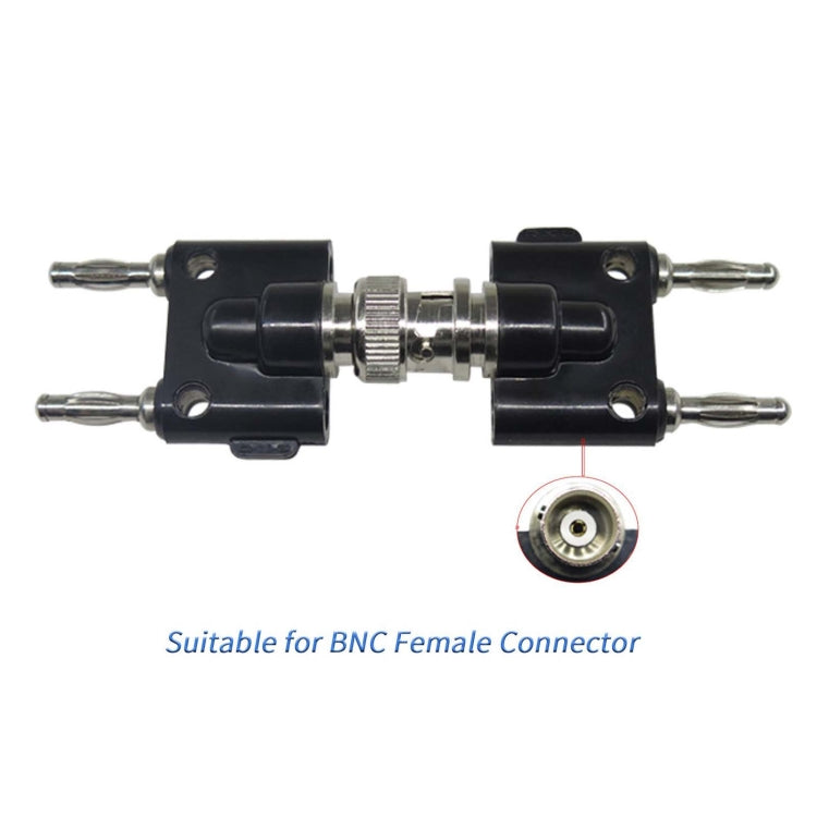 Adattatore connettore BNC maschio a doppio jack banana femmina