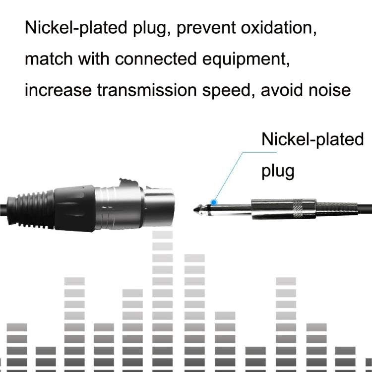 Cavo audio per microfono bilanciato da 6,35 mm Caron maschio a XLR a 2 pin, 0.5m, 1m, 1.5m, 2m, 3m, 5m, 10m, 15m, 20m, 30m