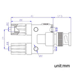 Adattatore RF BNC maschio a due connettori banana femmina