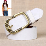 Cintura da donna in pelle PU con fibbia in metallo con motivo Plum Blossom