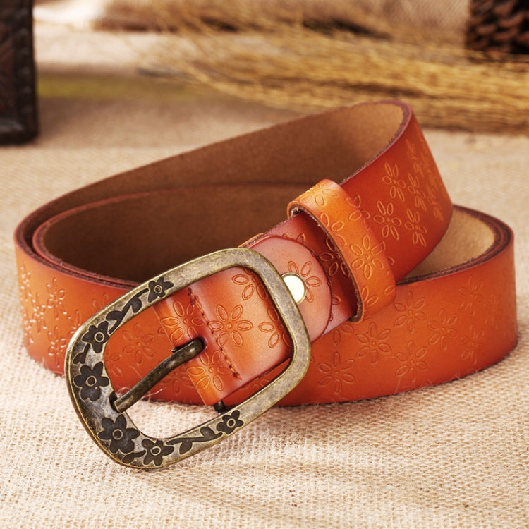 Cintura donna in pelle PU con fibbia motivo Plum Blossom