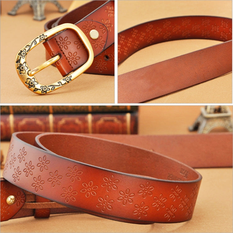 Cintura donna in pelle PU con fibbia motivo Plum Blossom