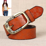 Cintura donna in pelle PU con fibbia motivo Plum Blossom