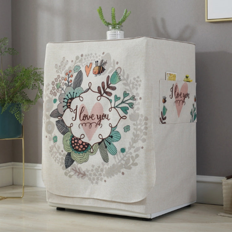 Copertura antipolvere per lavatrice con rullo a tamburo in cotone e lino, 83x60x60cm