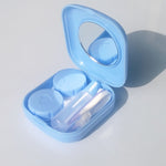 Custodia per lenti a contatto in plastica mini quadrata da 5 pezzi/set con specchio